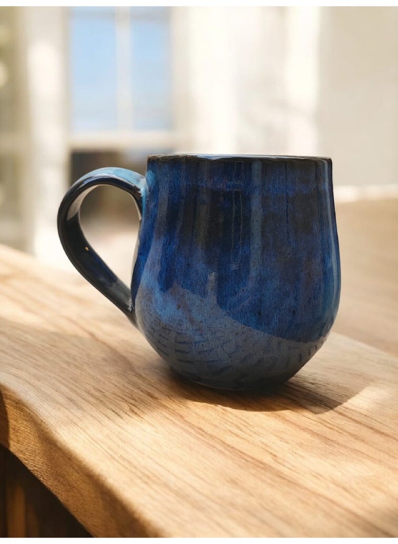 كلور زون بوتري مج 200 ملي بشكل مميز ، آمن للاستخدام في الميكروويف، مصنوع يدويًا من الفخار - Image 1